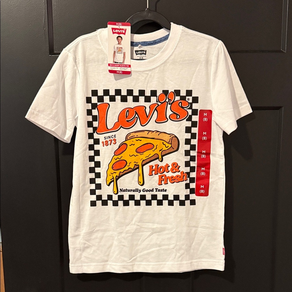 Levi's Kids White and Orange Pizza Graphic Tee
